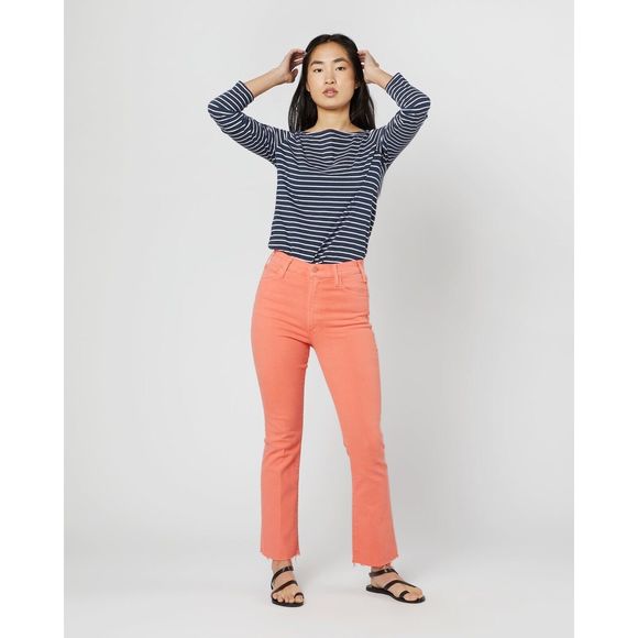 New MOTHER The Hustler Ankle Fray Jeans In Second Chance Size 24 Womens Jeans